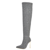 Funki Buys | Boots | Women's Cloth Leopard Print Stiletto Boots