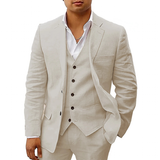 Funki Buys | Suits | Men's 3 Pcs Linen Summer Wedding Suits