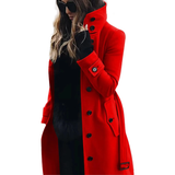 Funki Buys | Jackets | Women's Wool Blend Stand Collar Coat