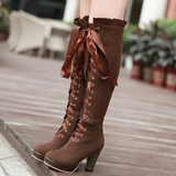 Funki Buys | Boots | Women's Thigh High Lace Up Luxury Platform Boots