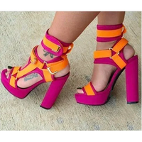 Funki Buys | Shoes | Women's Chunky Heel Strappy Sandals