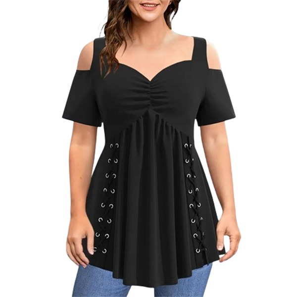 Funki Buys | Shirts | Women's Off-the-Shoulder Plus Size Shirts