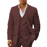 Funki Buys | Suits | Men's 3 Pcs Linen Summer Wedding Suits