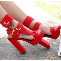 Funki Buys | Shoes | Women's Chunky Heel Strappy Sandals