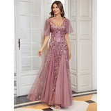 Funki Buys | Robes | Robe longue en dentelle à sequins pour femme