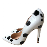 Funki Buys | Shoes | Women's White Black Polka Dot Heels