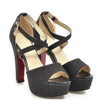 Funki Buys | Shoes | Women's Sequin High Platform Sandals