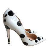 Funki Buys | Shoes | Women's White Black Polka Dot Heels