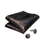 Funki Buys | Vests | Men's 4 Pcs Formal Silk Brown Tie Vest Set