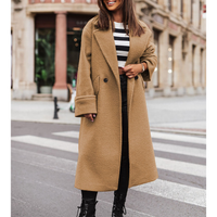 Funki Buys | Vestes | Manteau long en laine à col tailleur pour femme