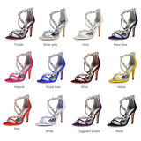 Funki Buys | Shoes | Women's Crystal Satin Cross Strap Sandals