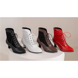 Funki Buys | Boots | Women's Kitten Heel Victorian Granny Boot