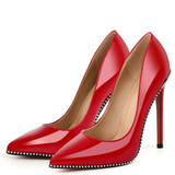 Funki Buys | Shoes | Women's Patent Black Studded Stilettos