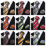 Funki Buys | Neckties | Men's Classic Striped Jacquard Tie Set