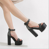 Funki Buys | Shoes | Women's Goth Rivet Dress Platform Sandal