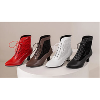 Funki Buys | Boots | Women's Kitten Heel Victorian Granny Boot