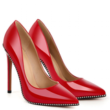 Funki Buys | Shoes | Women's Patent Black Studded Stilettos