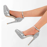 Funki Buys | Shoes | Women's Sequin Cloth Bling Stiletto Sandal