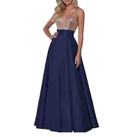 Funki Buys | Dresses | Women's Satin Sequin Evening Dress