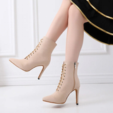 Funki Buys | Boots | Women's Lace-up Suede Dress Boots