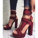 Funki Buys | Shoes | Women's Chunky Heel Strappy Sandals