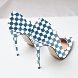 Funki Buys | Shoes | Women's Colored Checkered Patent High Heels