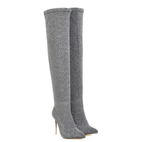 Funki Buys | Boots | Women's Cloth Leopard Print Stiletto Boots