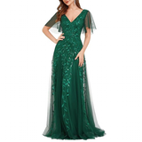 Funki Buys | Dresses | Women's Long Sequin Lace Formal Dress