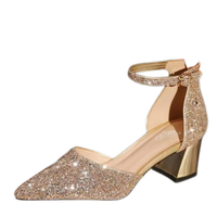 Funki Buys | Shoes | Women's Luxury Gold Silver Sequins Pumps | Block
