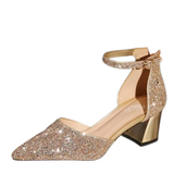 Funki Buys | Shoes | Women's Luxury Sequins Low Block Heels