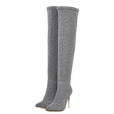 Funki Buys | Boots | Women's Cloth Leopard Print Stiletto Boots