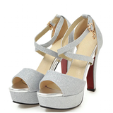 Funki Buys | Shoes | Women's Sequin High Platform Sandals