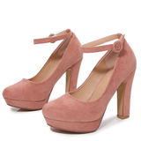 Funki Buys | Shoes | Women's Chunky Heeled Platforms | Ankle Strap Pumps