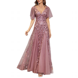 Funki Buys | Dresses | Women's Long Sequin Lace Formal Dress