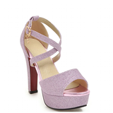 Funki Buys | Shoes | Women's Sequin High Platform Sandals