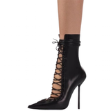 Funki Buys | Boots | Women's Stylish Lace Up Stiletto Boots
