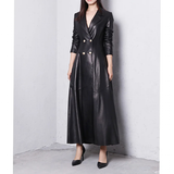 Funki Buys | Jackets | Women's Long Faux Leather Swing Coat