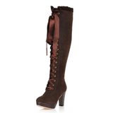 Funki Buys | Boots | Women's Thigh High Lace Up Luxury Platform Boots