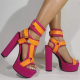 Funki Buys | Shoes | Women's Chunky Heel Strappy Sandals