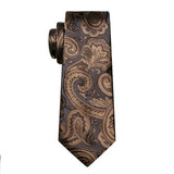 Funki Buys | Vests | Men's 4 Pcs Brown Paisley Silk Tie Vest Set