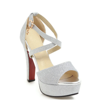Funki Buys | Shoes | Women's Sequin High Platform Sandals