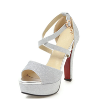 Funki Buys | Shoes | Women's Sequin High Platform Sandals