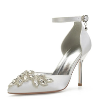 Funki Buys | Shoes | Women's Satin Rhinestone Wedding Heels