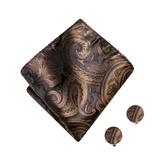Funki Buys | Vests | Men's 4 Pcs Brown Paisley Silk Tie Vest Set
