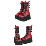 Funki Buys | Boots | Women's Gothic Motorcycle Boots | Buckle Strap