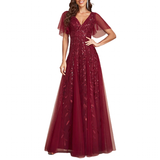 Funki Buys | Dresses | Women's Long Sequin Lace Formal Dress