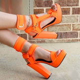 Funki Buys | Shoes | Women's Chunky Heel Strappy Sandals