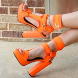 Funki Buys | Shoes | Women's Chunky Heel Strappy Sandals