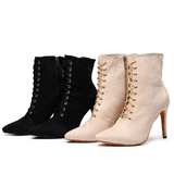 Funki Buys | Boots | Women's Lace-up Suede Dress Boots