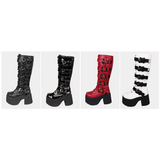 Funki Buys | Boots | Women's Harajuku Wide Buckle Boots